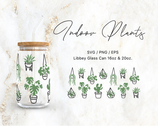 16oz & 20oz Libbey Glass Can Indoor Plants Instant Download